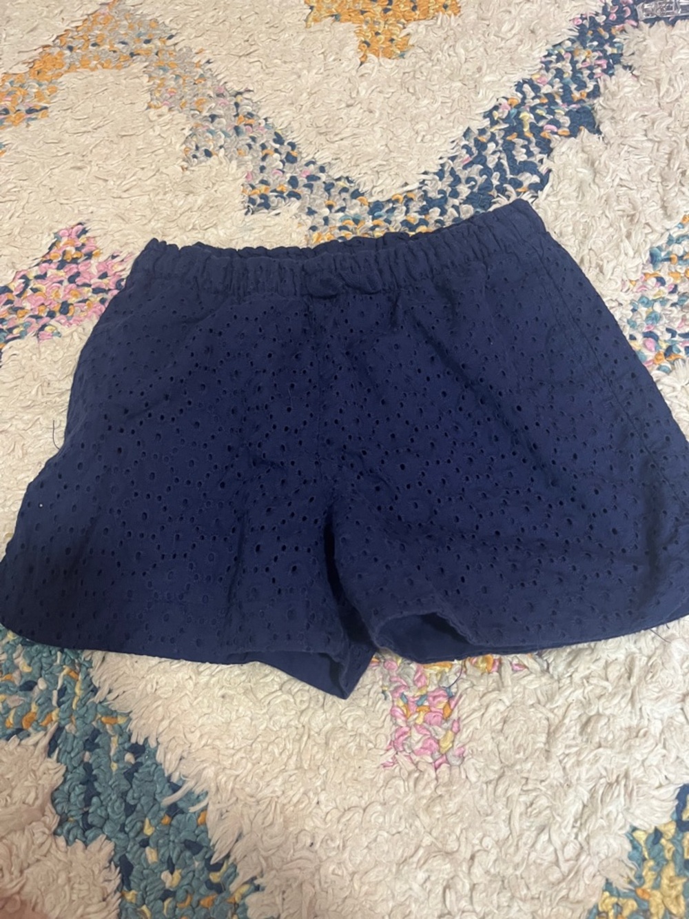 Navy Eyelet Cotton Blend Women's Shorts-Cat & Jack
